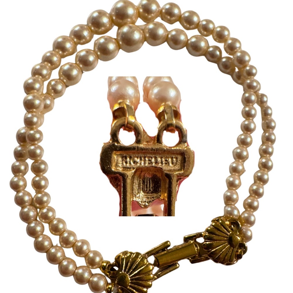 Richelieu Gold Pearl Double Strand Bracelet